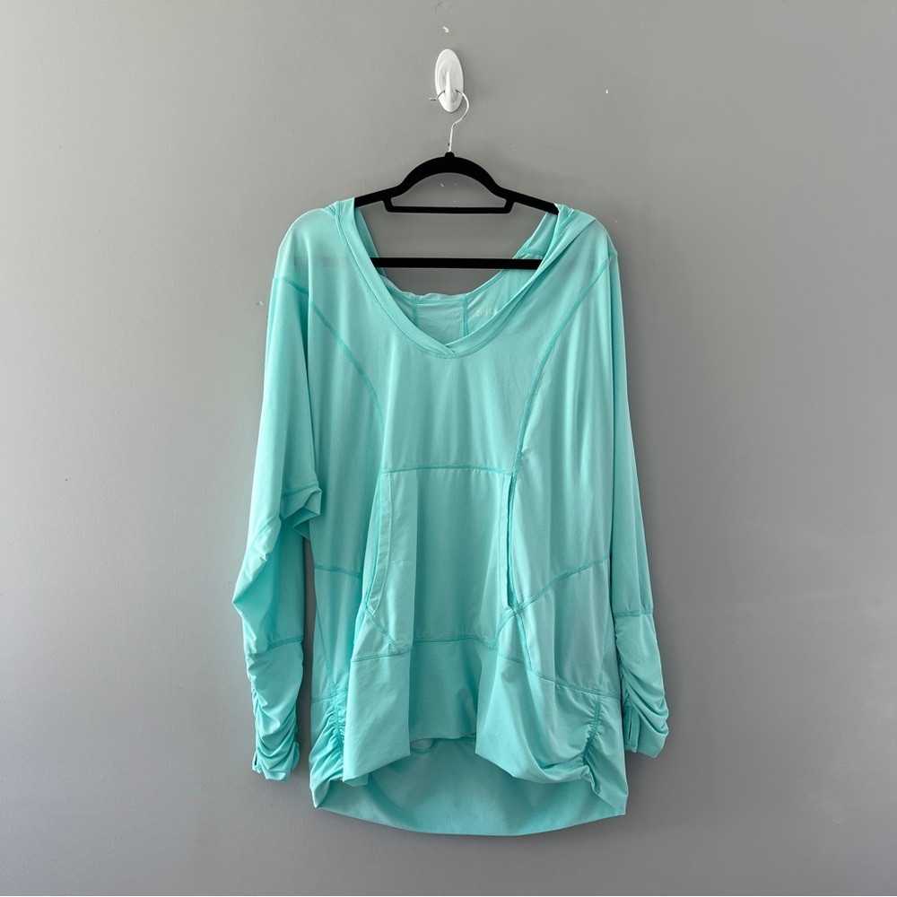 Teal Workout Hoodie 2X